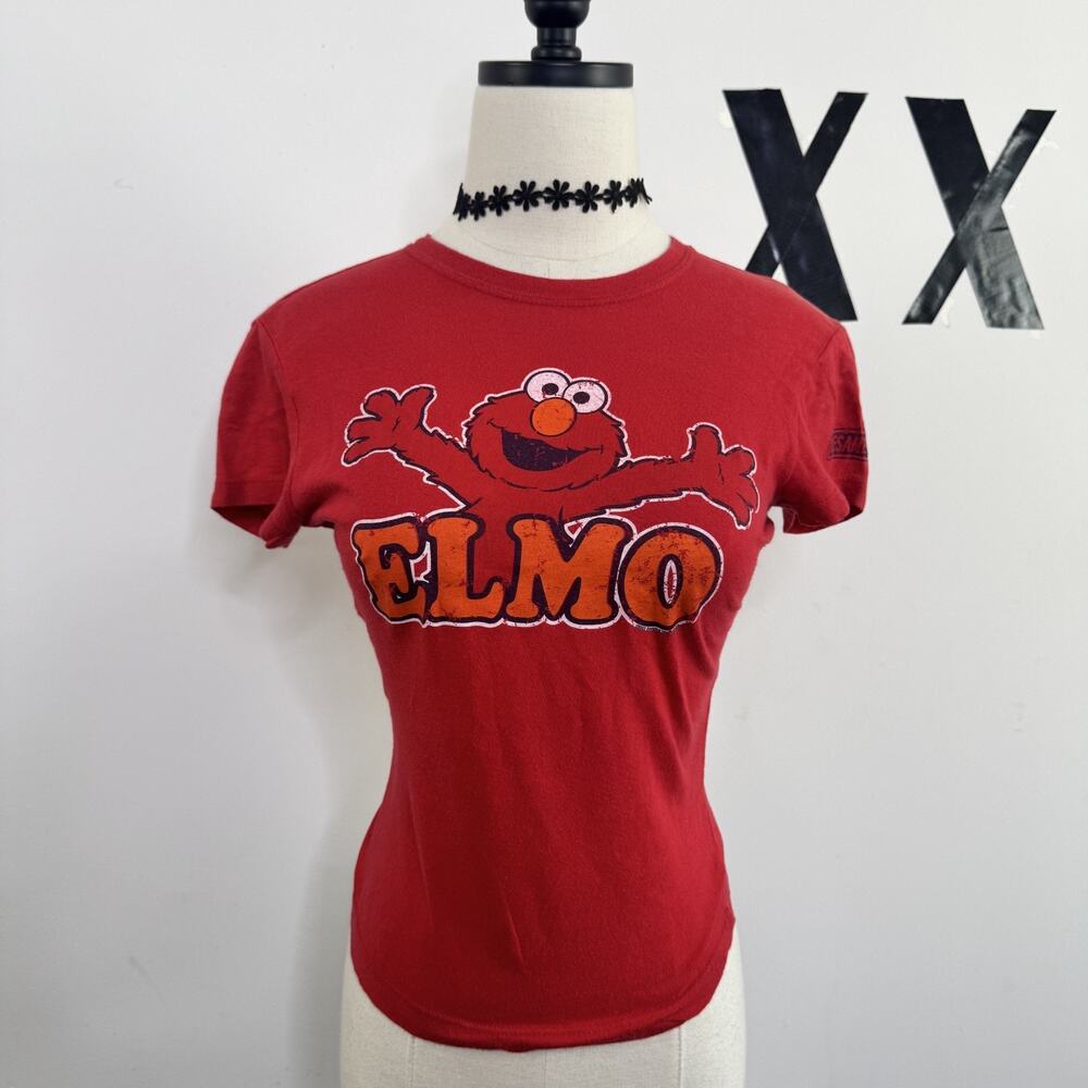 Junk Food Vintage Y2K Elmo Graphic T Shirt Red Sesame Street Tee S